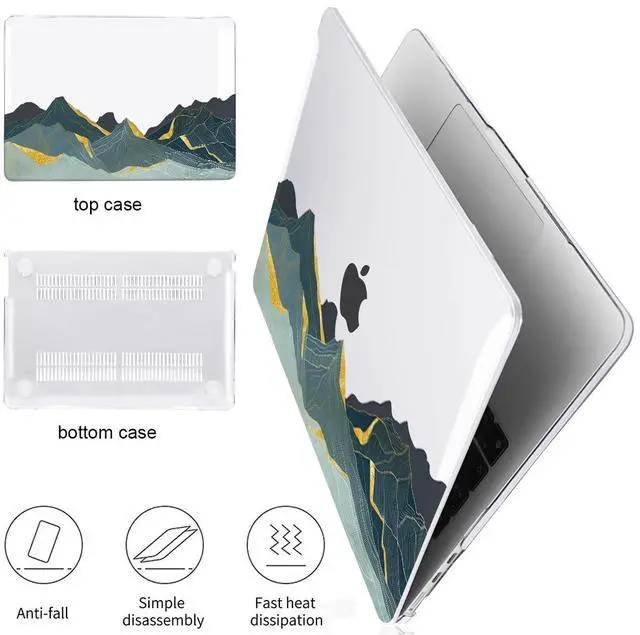 Alt view image 4 of 5 - LCMOCICO for 2022 2023 2024 2025 MacBook Air 13.6 inch Case M4 A3240 A3113 M3 A2681 M2, Crystal Plastic Hard Shell Case Keyboard Cover for Mac Air 13.6 M4 Liquid Retina Display, Circling Mountain
