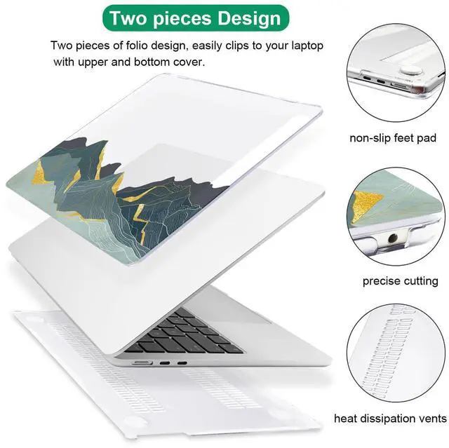 Alt view image 3 of 5 - LCMOCICO for 2022 2023 2024 2025 MacBook Air 13.6 inch Case M4 A3240 A3113 M3 A2681 M2, Crystal Plastic Hard Shell Case Keyboard Cover for Mac Air 13.6 M4 Liquid Retina Display, Circling Mountain
