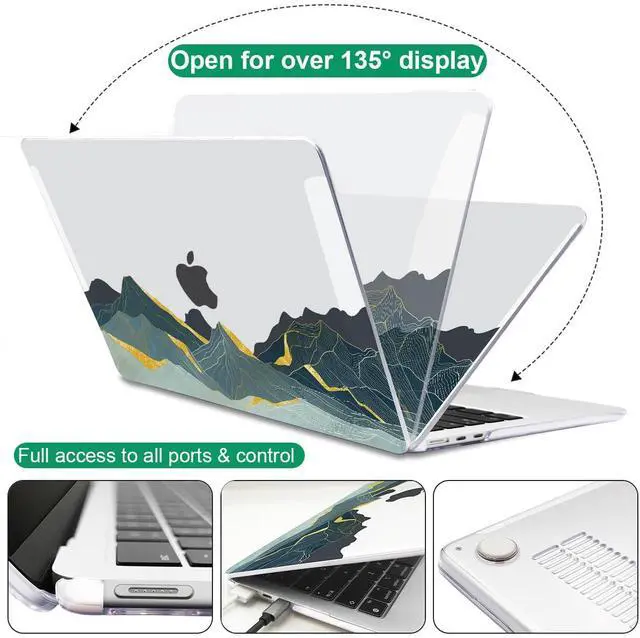 Alt view image 5 of 5 - LCMOCICO for 2022 2023 2024 2025 MacBook Air 13.6 inch Case M4 A3240 A3113 M3 A2681 M2, Crystal Plastic Hard Shell Case Keyboard Cover for Mac Air 13.6 M4 Liquid Retina Display, Circling Mountain