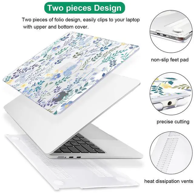 Alt view image 3 of 5 - LCMOCICO for MacBook Air 13.6 inch Case M4 M3 M2 2025 2024 2023 2022 A2681 A3113 A3240 Cover, Plastic Hard Shell Case for Mac Air 13.6" 2025 with Liquid Retina Display & Touch ID, Meadow Wildflower