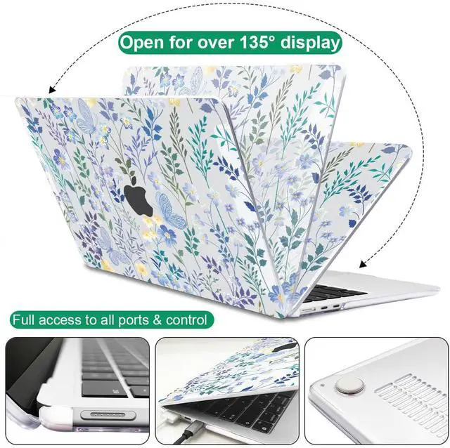 Alt view image 5 of 5 - LCMOCICO for MacBook Air 13.6 inch Case M4 M3 M2 2025 2024 2023 2022 A2681 A3113 A3240 Cover, Plastic Hard Shell Case for Mac Air 13.6" 2025 with Liquid Retina Display & Touch ID, Meadow Wildflower