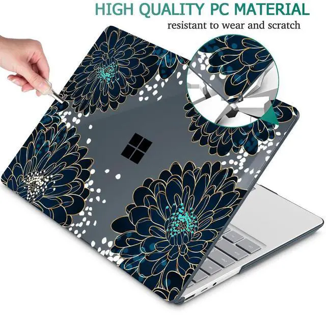 Alt view image 4 of 5 - Lepeoac Compatible with 12.4 inch Microsoft Surface Laptop Go 3 Go 2 Go 1 Models: 1943 2013(2023 2022 2020 Release, Plastic Hard Shell Case with Keyboard Cover & Screen Protector, Luxury Floral