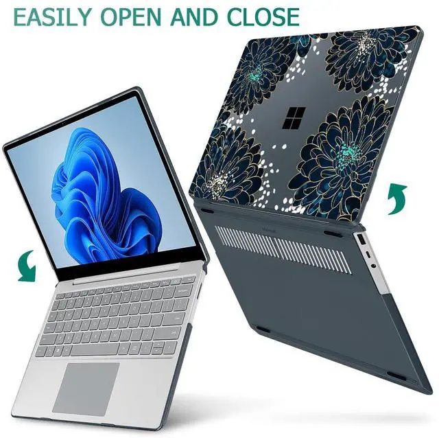 Alt view image 5 of 5 - Lepeoac Compatible with 12.4 inch Microsoft Surface Laptop Go 3 Go 2 Go 1 Models: 1943 2013(2023 2022 2020 Release, Plastic Hard Shell Case with Keyboard Cover & Screen Protector, Luxury Floral