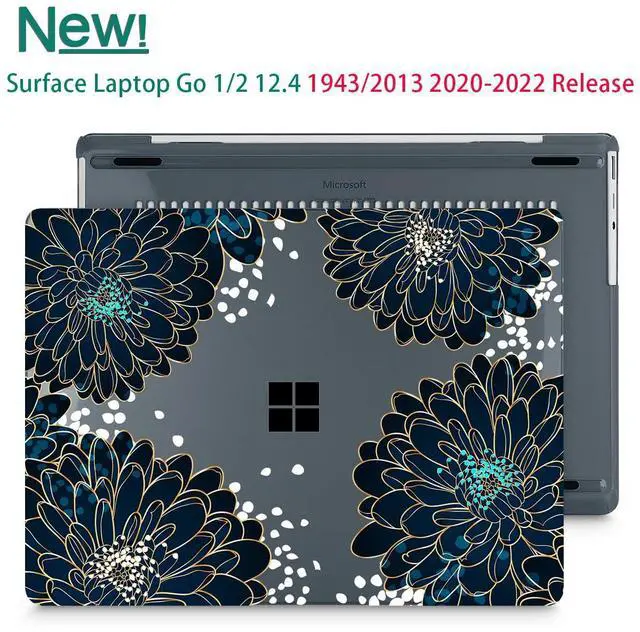Alt view image 3 of 5 - Lepeoac Compatible with 12.4 inch Microsoft Surface Laptop Go 3 Go 2 Go 1 Models: 1943 2013(2023 2022 2020 Release, Plastic Hard Shell Case with Keyboard Cover & Screen Protector, Luxury Floral