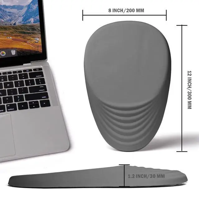 Alt view image 4 of 5 - LSLXDCLJ Ergonomic Mouse Pad with Wrist Rest Support,Mousepad Relief Carpal Tunnel Pain, Entire Memory Foam Mouse Pad with Non-Slip PU Base, Wireless Mouse Pad, Gray