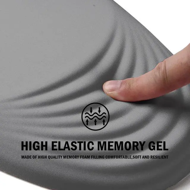 Alt view image 3 of 5 - LSLXDCLJ Ergonomic Mouse Pad with Wrist Rest Support,Mousepad Relief Carpal Tunnel Pain, Entire Memory Foam Mouse Pad with Non-Slip PU Base, Wireless Mouse Pad, Gray