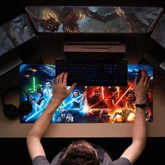 Alt view image 3 of 5 - Large Gaming Mouse Pad XXL,Extended Large Gaming Mousepad,Desk Accessories,Office Supplies,Office Decor,Non-Slip Rubber Base and Stitched Edges Desk Pad for Computer Game Office Work,31.5"x15.7"