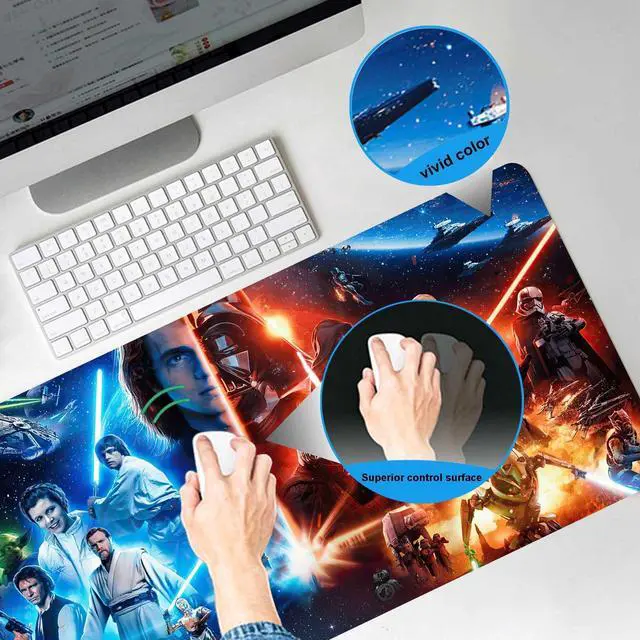 Alt view image 2 of 5 - Large Gaming Mouse Pad XXL,Extended Large Gaming Mousepad,Desk Accessories,Office Supplies,Office Decor,Non-Slip Rubber Base and Stitched Edges Desk Pad for Computer Game Office Work,31.5"x15.7"