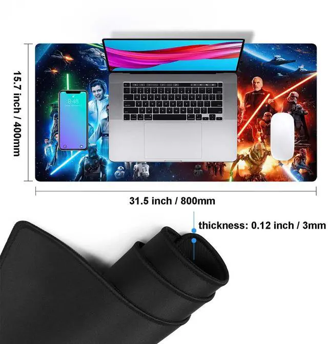 Alt view image 5 of 5 - Large Gaming Mouse Pad XXL,Extended Large Gaming Mousepad,Desk Accessories,Office Supplies,Office Decor,Non-Slip Rubber Base and Stitched Edges Desk Pad for Computer Game Office Work,31.5"x15.7"