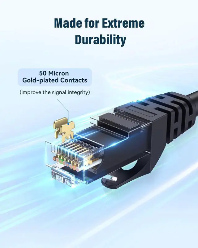 Alt view image 5 of 5 - LinkNexa Cat 6 Ethernet Cable 82ft, High Speed 10Gbps Network Cable, UTP 24AWG Flexible RJ45 LAN Internet Cable for Computer, Router, Modem, PS4/5, Xbox, Gaming, Black