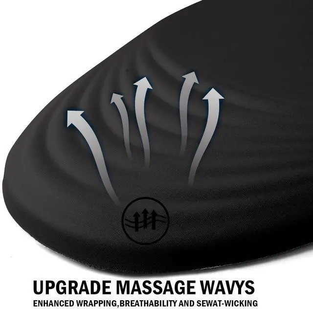 Alt view image 2 of 5 - Ergonomic Mouse Pad with Wrist Rest Support, Entire Memory Foam with Non-Slip PU Base, Wireless, Black