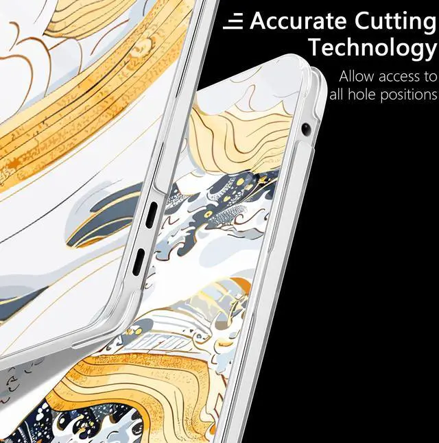 Alt view image 5 of 5 - MEEgoodo for M2 MacBook Pro 13 inch Case 2022 2021 2020,Crystal Cover Fit Model A2338 M2/M1 A2251 A2289, Flexible Plastic Case for 13.3-inch Laptop, Hard Shell for MacBook Pro M2,Wave Illustration