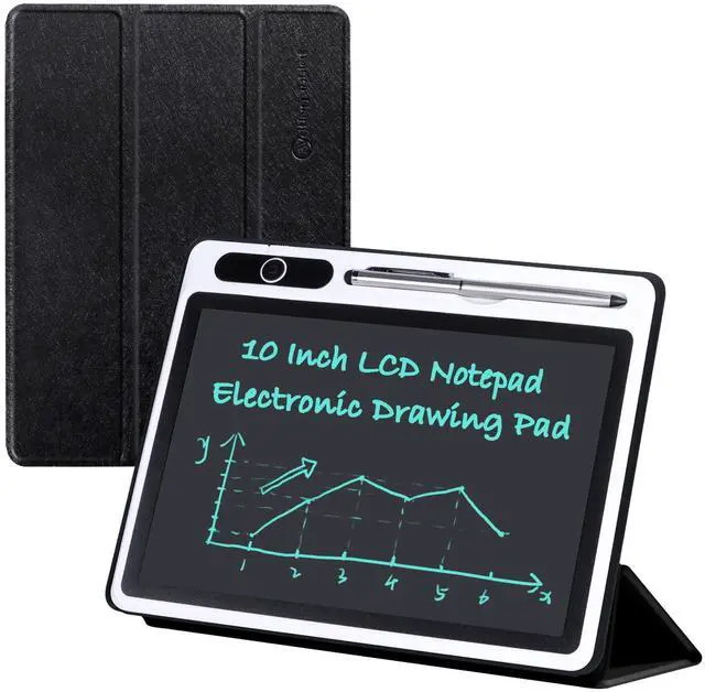 Main image of 10 inch LCD Writing Tablet Electronic Writing Notebook with PU Protective Cover Erasable Drawing Pad Gift for Kids Adults at Home School Office(Black
