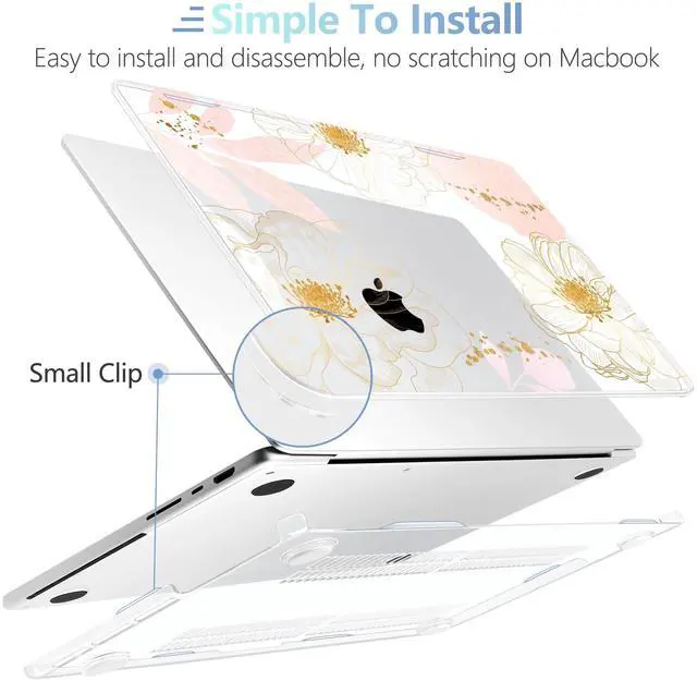 Alt view image 5 of 5 - MEEgoodo Case for M4 MacBook Pro 14 inch Case 2024 2023 2021 A3112/A3401/A3185/A2918/A2992/A2779/A2442 M3 M2 M1 Pro/Max, Laptop Hard Shell Cases Compatible with MacBook Pro 14", Tropical Pink Flowers