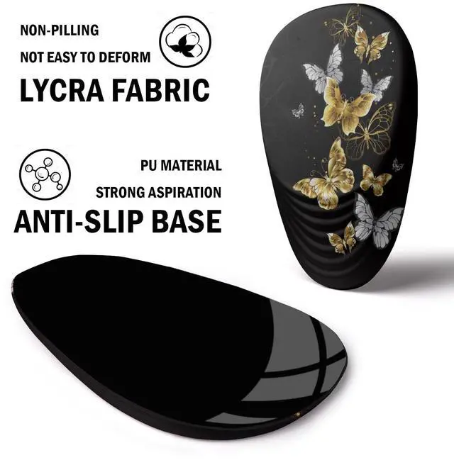 Alt view image 5 of 5 - LSLXDCLJ Ergonomic Mouse Pad with Wrist Rest Support,Mousepad Relief Carpal Tunnel Pain, Entire Memory Foam Mouse Pad with Non-Slip PU Base, Wireless Mouse Pad, Butterfly