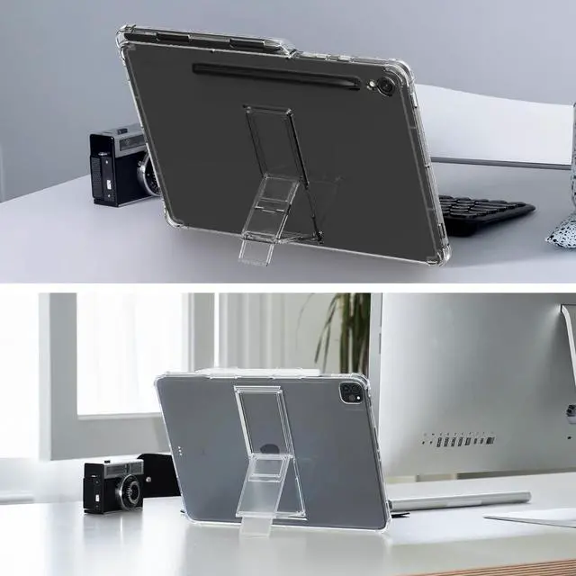 Alt view image 4 of 5 - araree FLEXIELD SP for Apple iPad Series with 4-Level Adjustable Kickstand, S Pen Holder Thin Lightweight Cover Shockproof Protective Transparent Case, (iPad Air 11"(M2) - Clear)