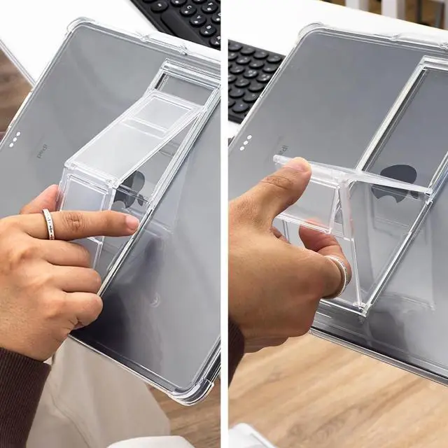 Alt view image 5 of 5 - araree FLEXIELD SP for Apple iPad Series with 4-Level Adjustable Kickstand, S Pen Holder Thin Lightweight Cover Shockproof Protective Transparent Case, (iPad Air 11"(M2) - Clear)