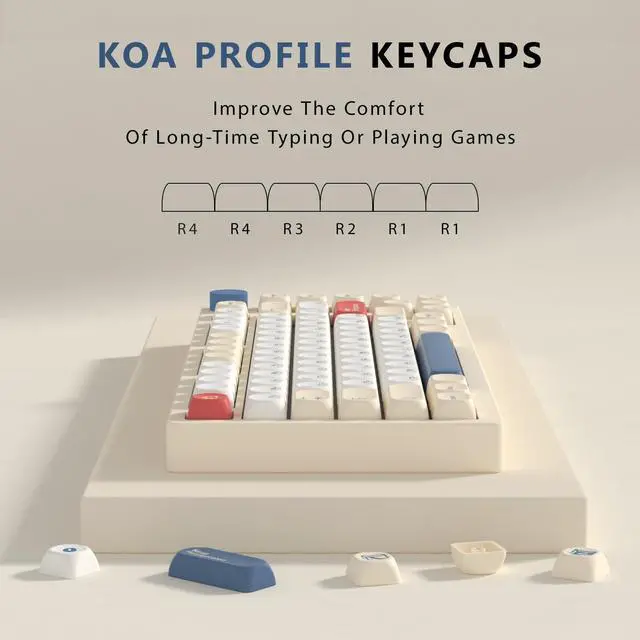 Alt view image 3 of 5 - YMKPVR KBDiy Soymilk KOA Profile Keycaps 60 75 100 Percent,Dye-Sublimation PBT Cute Custom Keyboard Keycap,140 Key Cap Set for Cherry Gateron MX Switches Mechanical Keyboards