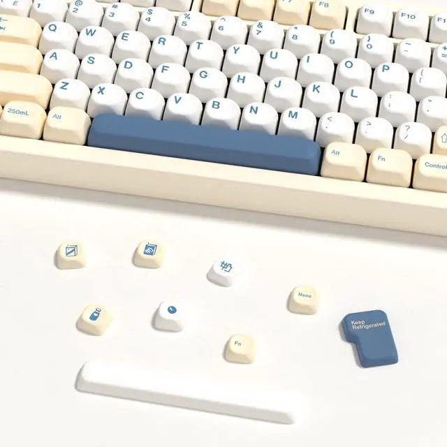 Alt view image 4 of 5 - YMKPVR KBDiy Soymilk KOA Profile Keycaps 60 75 100 Percent,Dye-Sublimation PBT Cute Custom Keyboard Keycap,140 Key Cap Set for Cherry Gateron MX Switches Mechanical Keyboards
