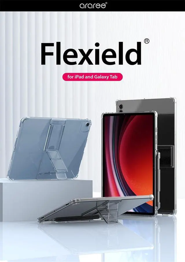 Alt view image 2 of 5 - araree FLEXIELD SP for Apple iPad Series with 4-Level Adjustable Kickstand, S Pen Holder Thin Lightweight Cover Shockproof Protective Transparent Case, Clear (iPad Pro 12.9" 4th/3rd Gen)