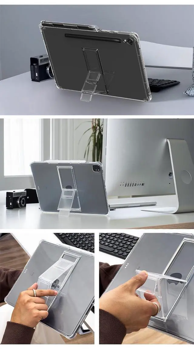 Alt view image 4 of 5 - araree FLEXIELD SP for Apple iPad Series with 4-Level Adjustable Kickstand, S Pen Holder Thin Lightweight Cover Shockproof Protective Transparent Case, Clear (iPad Pro 12.9" 4th/3rd Gen)