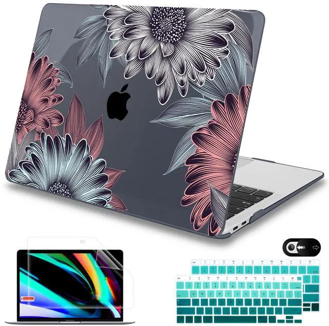 Main image of Mektron Case for MacBook Air 13" M1 A2337 A2179 A1932,Blooming Chrysanthemums Hard Cover 2018-2021 Air 13-inch with Touch bar, Designed Protective Shell w/Keyboard Skin Screen Protector Webcam Cover