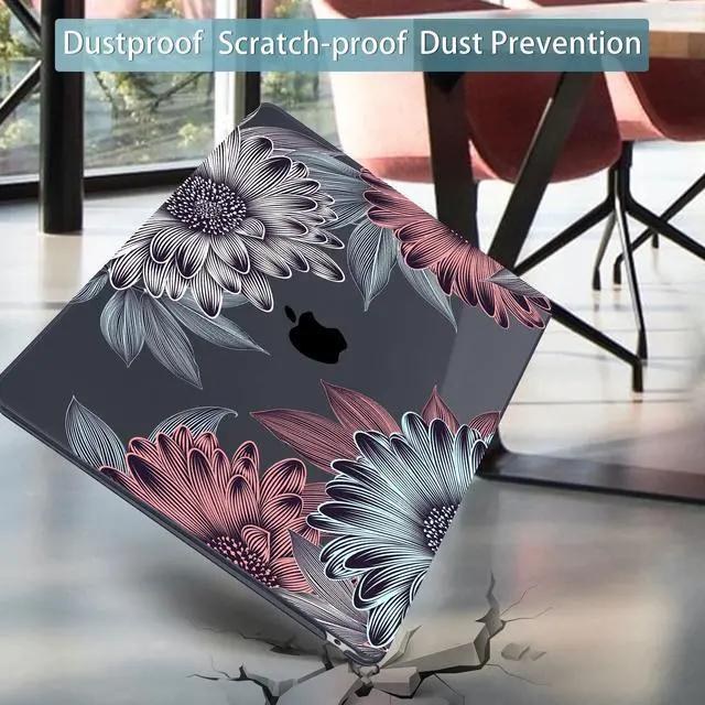 Alt view image 5 of 5 - Mektron Case for MacBook Air 13" M1 A2337 A2179 A1932,Blooming Chrysanthemums Hard Cover 2018-2021 Air 13-inch with Touch bar, Designed Protective Shell w/Keyboard Skin Screen Protector Webcam Cover