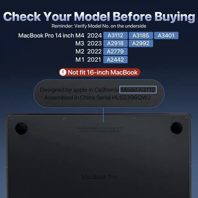 Alt view image 4 of 5 - Macaset for MacBook Pro 14 inch Case M4 2025 2024-2021 M3 M2 M1 Pro/Max [100% Original Space Black] [Corner Protective] Clear Matte Hard Shell Cover Laptop A3401 A3185 A3112 A2992 A2918 A2779 A2442