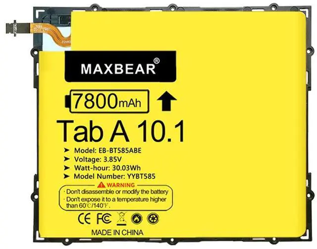 Alt view image 5 of 5 - MAXBEAR 7800mAh 3.85V EB-BT585ABE Tablet Replacement Battery for Samsung Galaxy Tab A 10.1 2016 SM-T580(WiFi) SM-T585(3G 4G LTE &WiFi) SM-P580(WiFi) SM-P585 SM-T585C SM-T587 with Repair Tool Kit