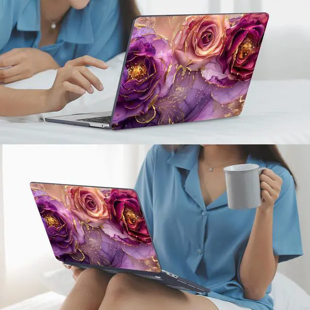 Alt view image 5 of 5 - Mektron for MacBook Pro 13-inch Case 2022 2021 2020 Release A2338 M2 M1 A2289 A2251, Printed Plastic Hard Shell Cover for New MacBook Pro 13.3-inch Touch Bar Fits Touch IDMarble Flowers