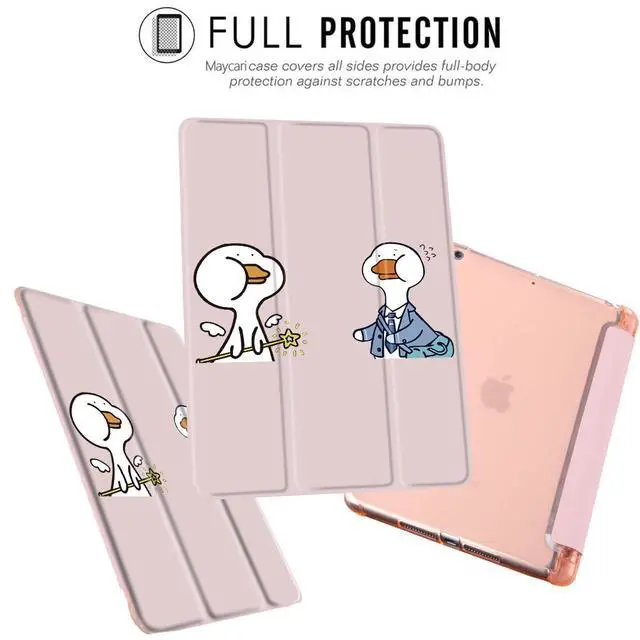 Alt view image 2 of 5 - MAYCARI Cartoon Duck Case for iPad Air5/Air4 with Pencil Holder, Cute for iPad 10.9 Inch 2022/2020 Protective Case with Soft TPU Back, Auto Sleep/Wake Cover Slim Shell
