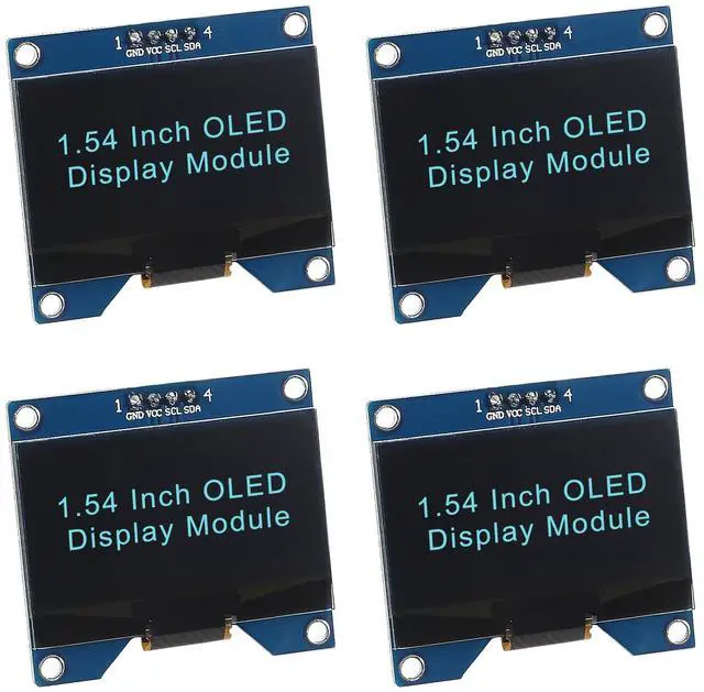 Main image of MELIFE 4pcs 1.54 Inch OLED I2C IIC Display Module, 128x64 Pixel SSD1309 Driver Self-Luminous OLED Screen Board Compatible with Arduino Raspberry Pi, Come with Storage Box (Blue)