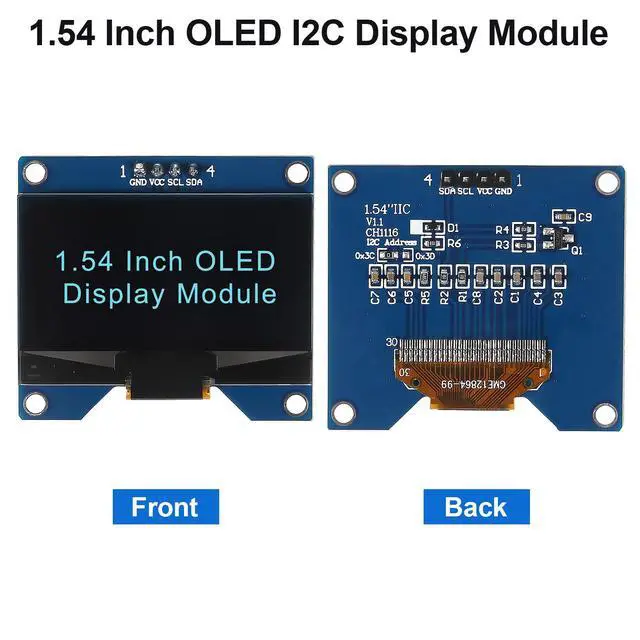Alt view image 2 of 5 - MELIFE 4pcs 1.54 Inch OLED I2C IIC Display Module, 128x64 Pixel SSD1309 Driver Self-Luminous OLED Screen Board Compatible with Arduino Raspberry Pi, Come with Storage Box (Blue)