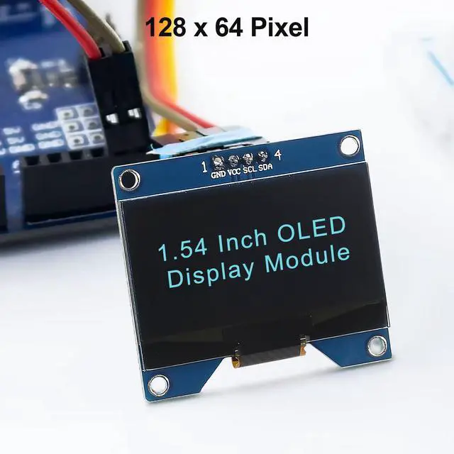 Alt view image 3 of 5 - MELIFE 4pcs 1.54 Inch OLED I2C IIC Display Module, 128x64 Pixel SSD1309 Driver Self-Luminous OLED Screen Board Compatible with Arduino Raspberry Pi, Come with Storage Box (Blue)