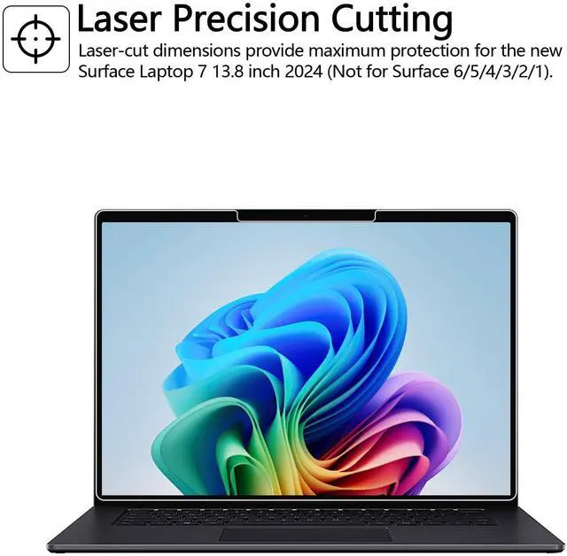 Alt view image 2 of 5 - Megoo Glass Screen Protector for Surface Laptop 7 (2024 AIPC, 13.8 Inch) - Scratch Resistant, High Sensitivity, Bubble-free Instalation, Ultra Clear, Surface Pen Compatible, 2 Pack