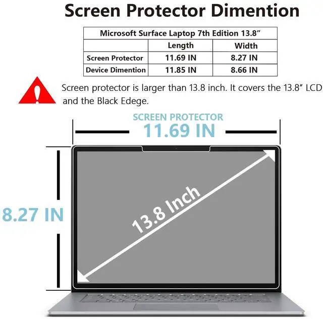 Alt view image 5 of 5 - Megoo Glass Screen Protector for Surface Laptop 7 (2024 AIPC, 13.8 Inch) - Scratch Resistant, High Sensitivity, Bubble-free Instalation, Ultra Clear, Surface Pen Compatible, 2 Pack