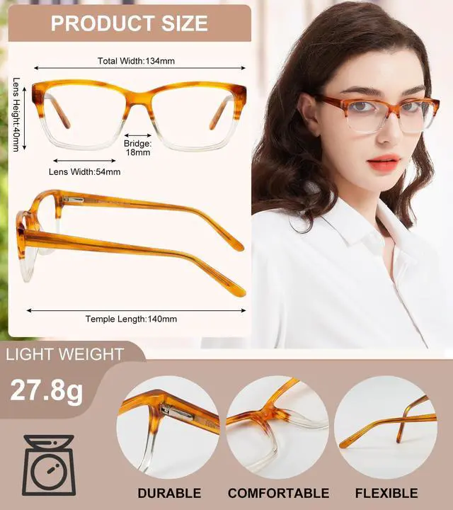 Alt view image 5 of 5 - MARE AZZURO Blue Light Blocking Glasses for Women Men, Computer Reading Gaming TV Phones Glasses UV400 Clear Lens Eye Protection