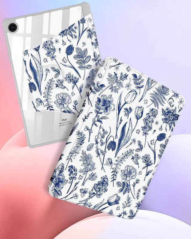Alt view image 4 of 5 - Kidcube for Samsung Galaxy Tab A9 Plus Case 11 Inch for Women Girls Cute Folio Cover with Pencil Holder Floral Flower Pretty Girly Design Rotating Stand for Tab A9+ Plus Tablet Case SM-X210/X216/X218