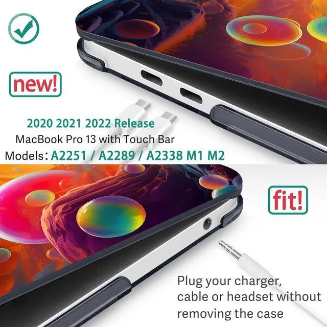 Alt view image 2 of 5 - May Chen Compatible with MacBook Pro 13 inch Case 2022 2021 2020 Release Models A2338 M2 M1 A2251 A2289, Plastic Hard Shell Case for MacBook Pro 13 Inch with Touch Bar Fits Touch ID, Astronaut S929
