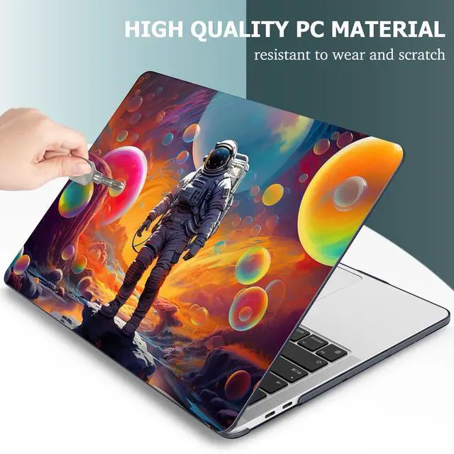 Alt view image 3 of 5 - May Chen Compatible with MacBook Pro 13 inch Case 2022 2021 2020 Release Models A2338 M2 M1 A2251 A2289, Plastic Hard Shell Case for MacBook Pro 13 Inch with Touch Bar Fits Touch ID, Astronaut S929
