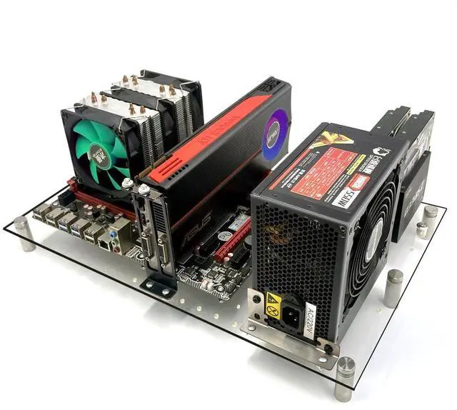 Main image of Open PC Case Test Bench DIY Acrylic Computer Chassis Rack Gaming Support Motherboards ATX MATX ITX Heat Dissipation(ITX)