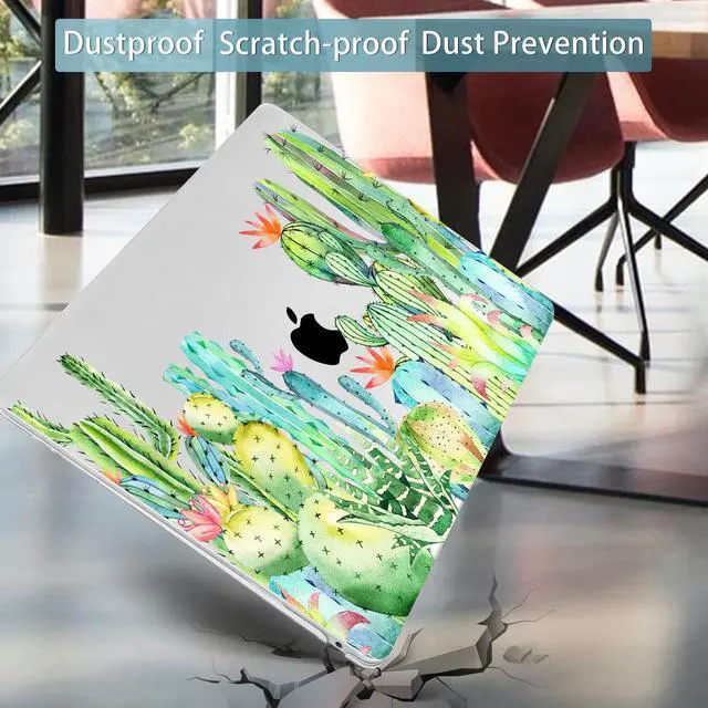 Alt view image 5 of 5 - Metron for MacBook Air 13 inch Case M1 A2337 A2179 A1932 Retina Display with Touch ID 2020 2019 2018 Release, Plastic Hard Shell Case Keyboard Cover Screen Protector, Watercolor Cactus