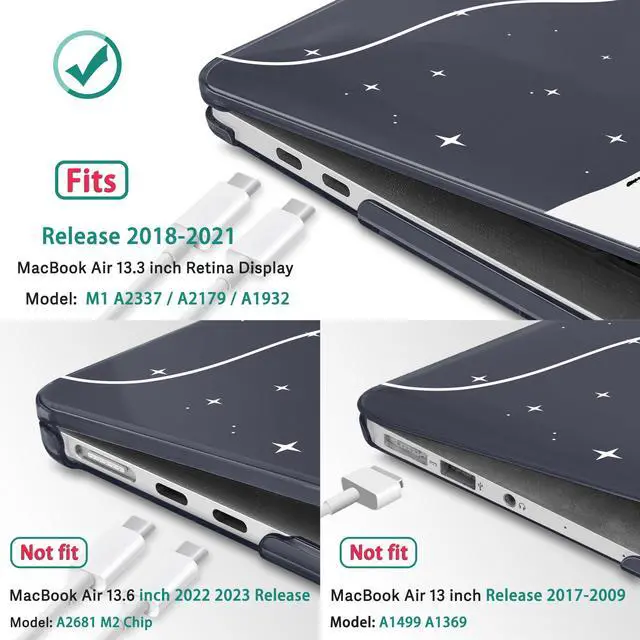 Alt view image 2 of 5 - May Chen Compatible with New MacBook Air 13 inch Case 2021, 2020 2019 2018 Release Model: M1 A2337 A2179 A1932, Plastic Hard Shell Case Cover for Mabook Air 13 with Retina Dispaly, Astronaut Flight