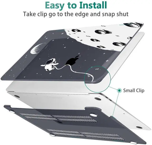 Alt view image 4 of 5 - May Chen Compatible with New MacBook Air 13 inch Case 2021, 2020 2019 2018 Release Model: M1 A2337 A2179 A1932, Plastic Hard Shell Case Cover for Mabook Air 13 with Retina Dispaly, Astronaut Flight