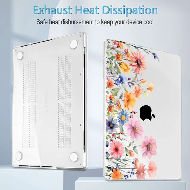 Alt view image 4 of 5 - Mektron Case for MacBook Pro 14 inch 2024 2023 2021 Model M4 A3112 A3401 A3185 M3 A2918 A2992 M2 A2779 M1A2442 Pro/Max, Plastic Hard Shell Case Cover for MacBook Pro 14" with Touch ID, Floral P165