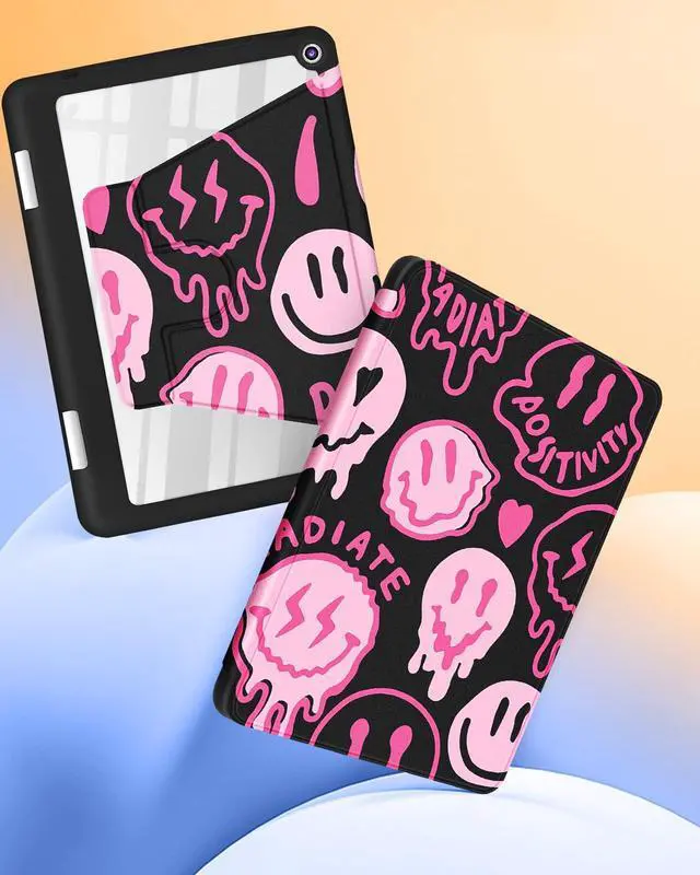 Alt view image 4 of 5 - Kidcube for Kindle Fire HD 8/8 Plus Tablet Case - 10th/12th Generation (2020/2022) 8" Women Girl Cute Folio Cover with Pencil Holder Girly Cool Unique Rotating Stand Cases for Amazon Fire HD 8/8 Plus