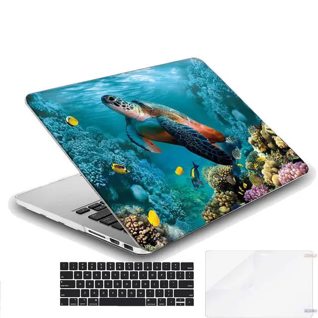 Alt view image 2 of 5 - MINGDAO Compatible with MacBook Pro 13 inch, Hard Protective Shell with Keyboard Cover (M1 A2338 A2289 A2251 A2159 A1989 A1706 A1708, 2016-2020 Release) - Underwater Sea Turtle and Coral