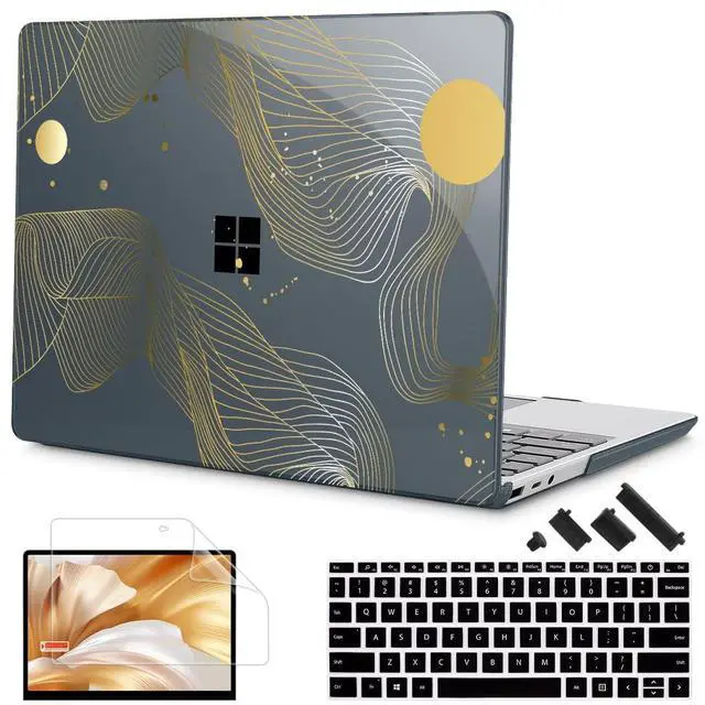 Main image of Mektron Surface Laptop Go 12.4 inch Case Compatible with Go 3/2/1 Microsoft Surface Laptop 12.4" Cover 2023-2020 Releases Model 1943/2013 Plastic Hard Shell Case with Screen Protector, Abstract Art