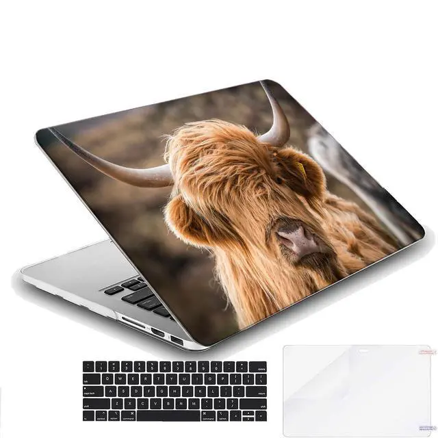 Alt view image 2 of 5 - MINGDAO Compatible with MacBook Pro 13 inch, Hard Protective Shell with Keyboard Cover (M1 A2338 A2289 A2251 A2159 A1989 A1706 A1708, 2016-2020 Release) - Highland Cow - MC9818