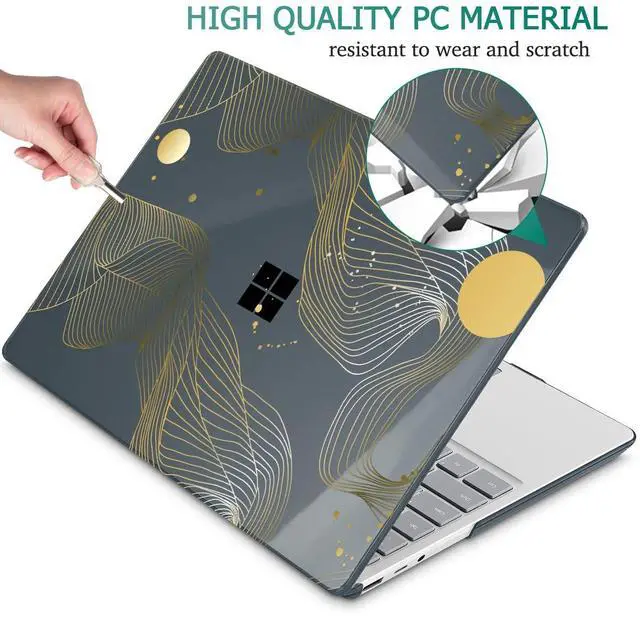 Alt view image 5 of 5 - Mektron Surface Laptop Go 12.4 inch Case Compatible with Go 3/2/1 Microsoft Surface Laptop 12.4" Cover 2023-2020 Releases Model 1943/2013 Plastic Hard Shell Case with Screen Protector, Abstract Art